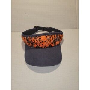VintageNo Fear Visor One Size Orange Black Animal Print Strap Back Visor Unisex.